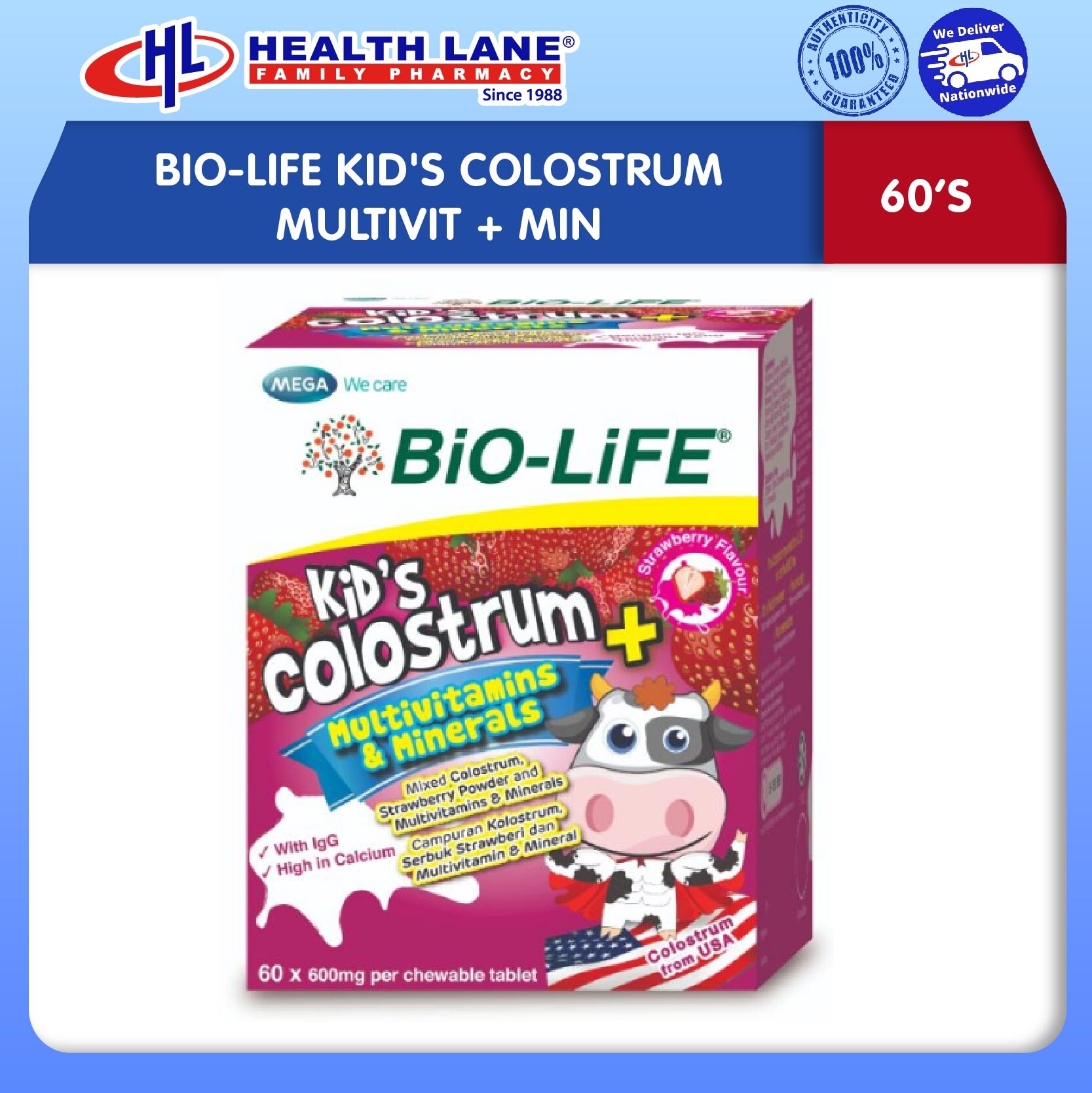 BIO-LIFEKANAK-KANAK'S COLOSTRUM MULTIVITAMIN + MINERAL (60'S)